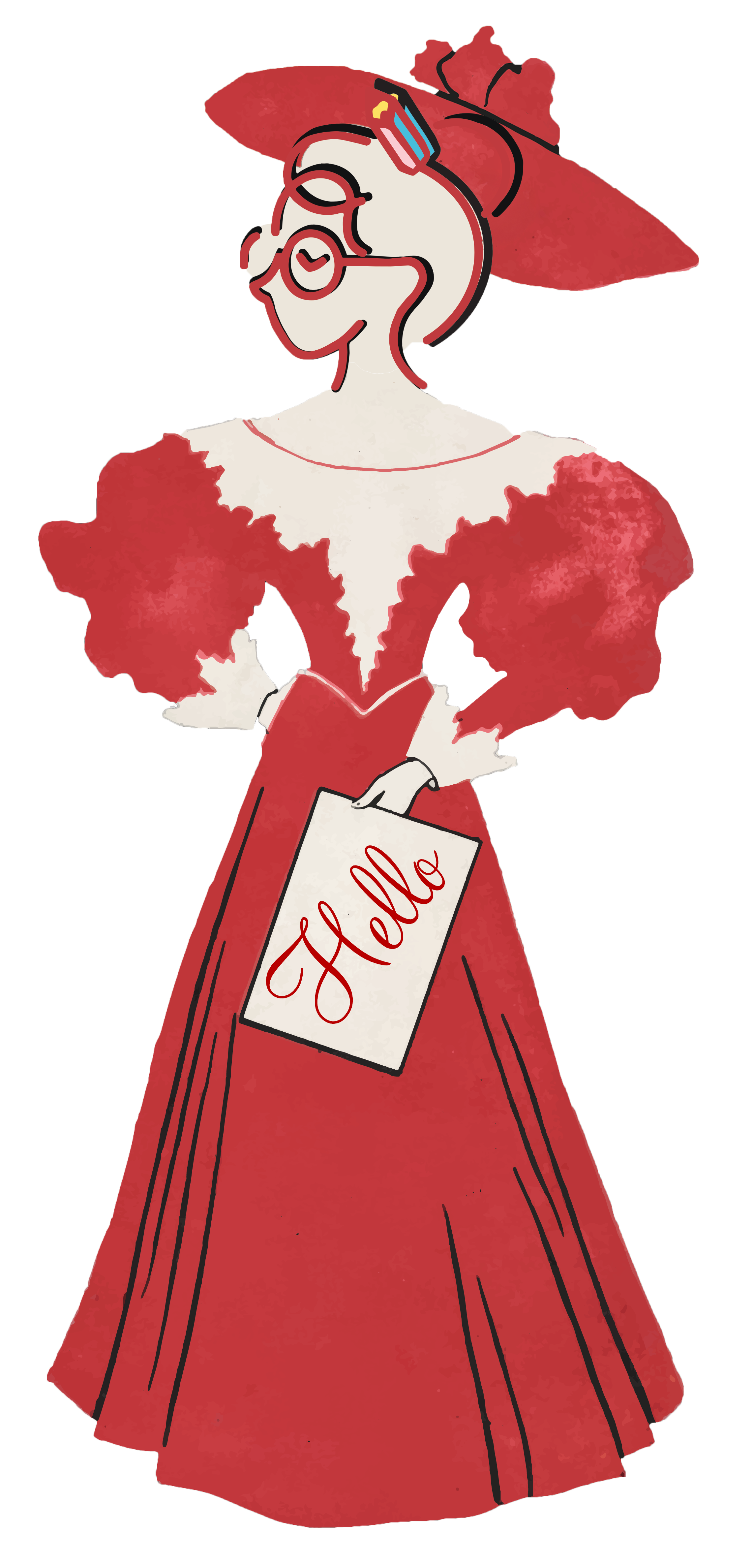 Contact illustration - outline person