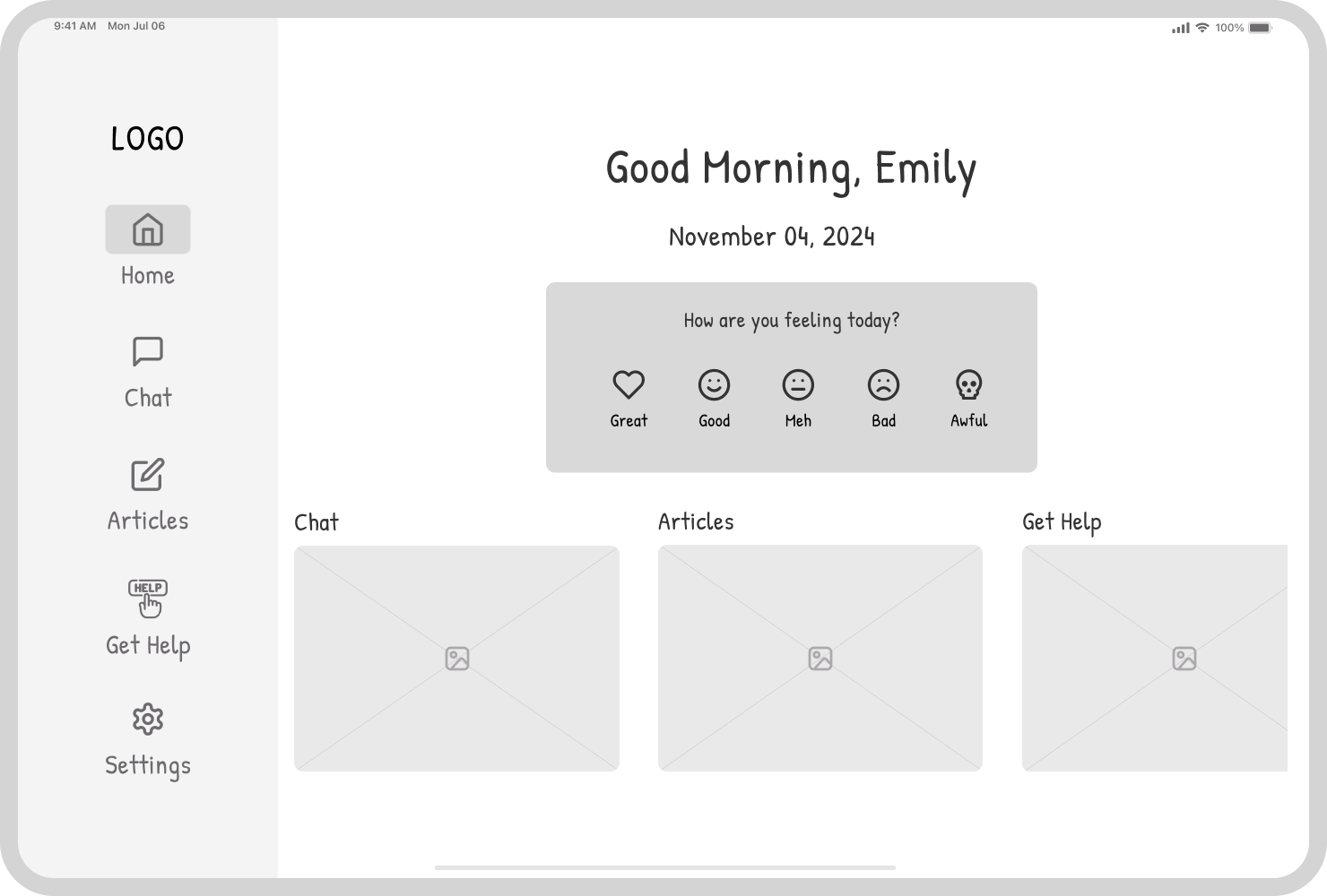 Low-Fidelity Wireframes